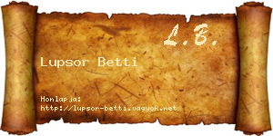 Lupsor Betti névjegykártya
